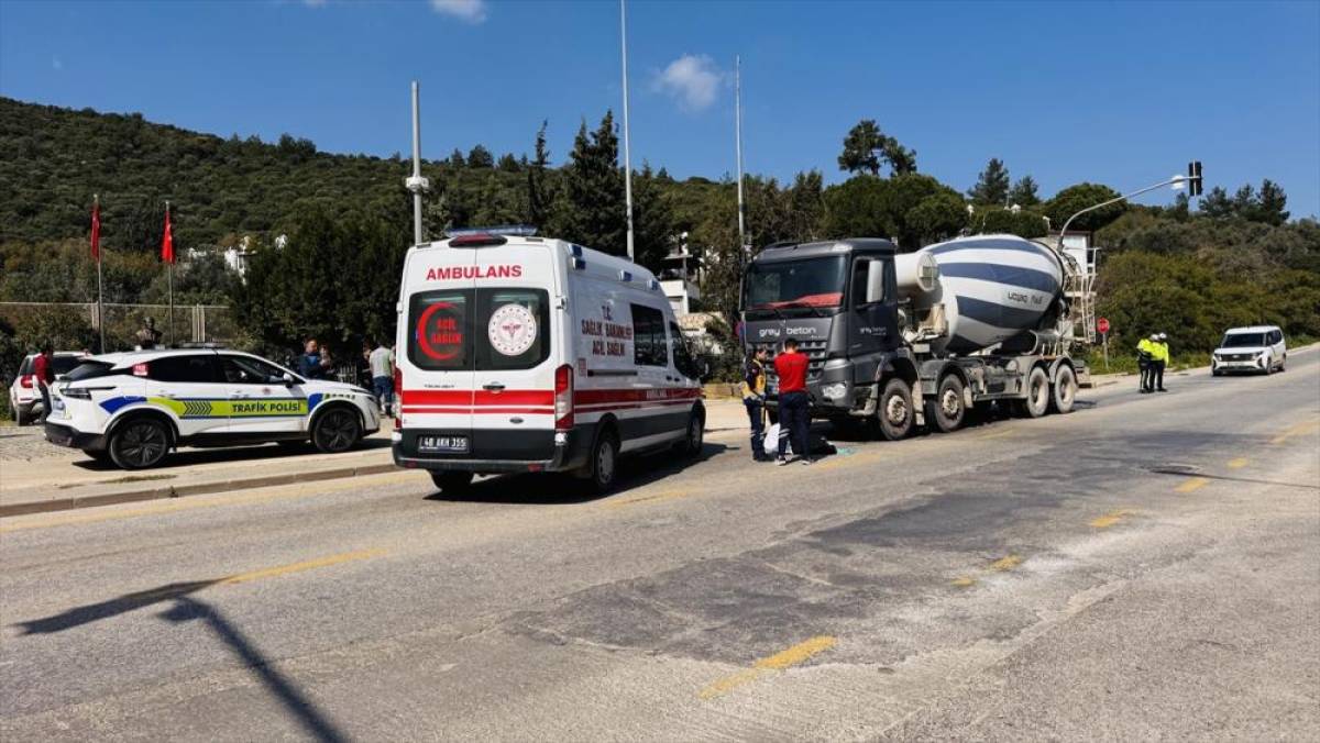 Bodrum'da beton mikserinin &ccedil;arptığı yaya &ouml;ld&uuml;