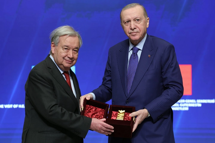 BM Genel Sekreteri Guterres&rsquo;e Atat&uuml;rk Uluslararası Barış &Ouml;d&uuml;l&uuml;