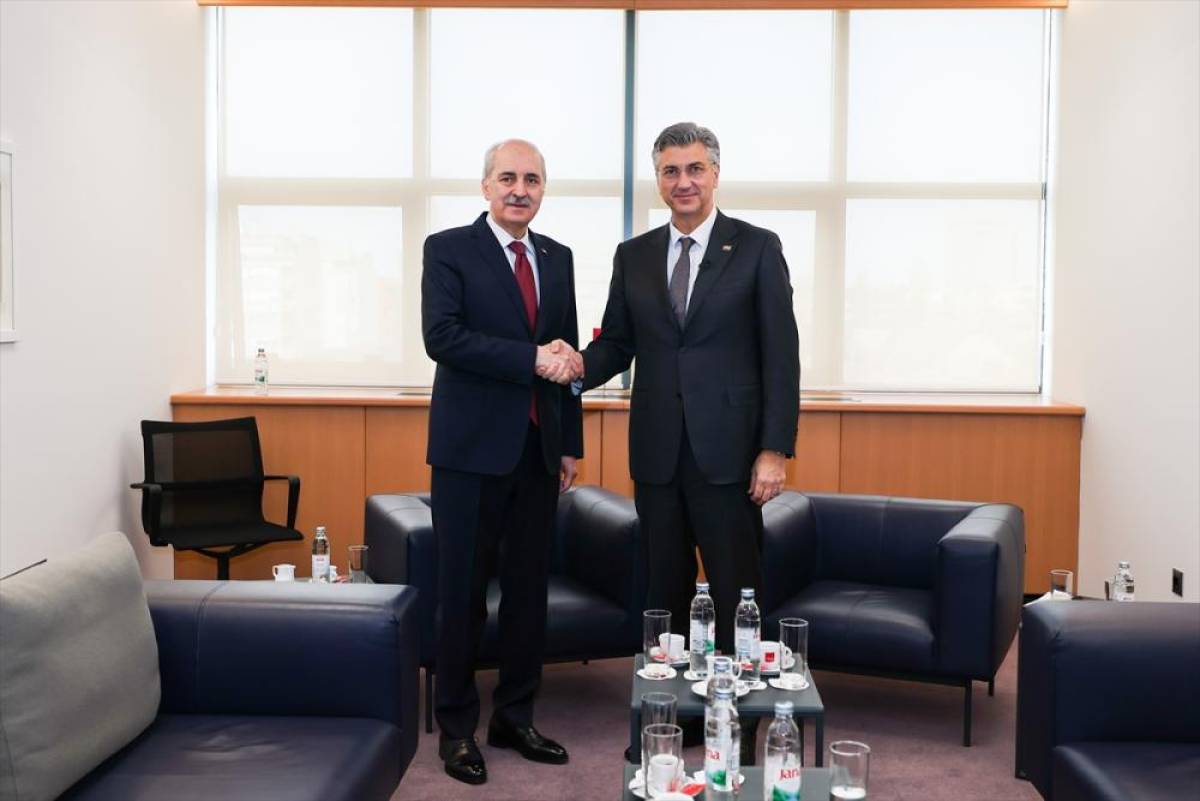 TBMM Başkanı Kurtulmuş, Hırvatistan Başbakanı Plenkovic ile g&ouml;r&uuml;şt&uuml;