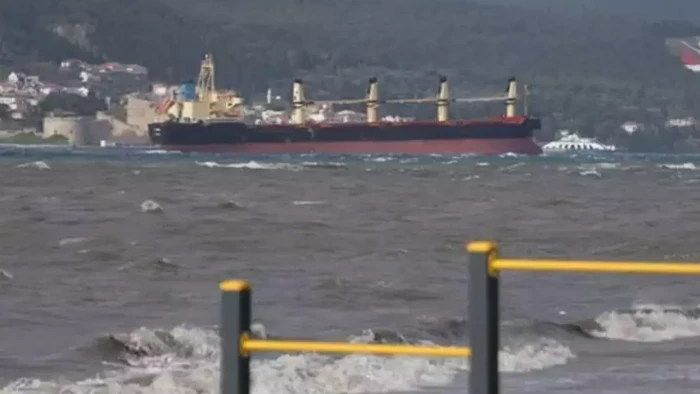 &Ccedil;anakkale Boğazı kuvvetli fırtına nedeniyle transit gemi ge&ccedil;işlerine kapatıldı