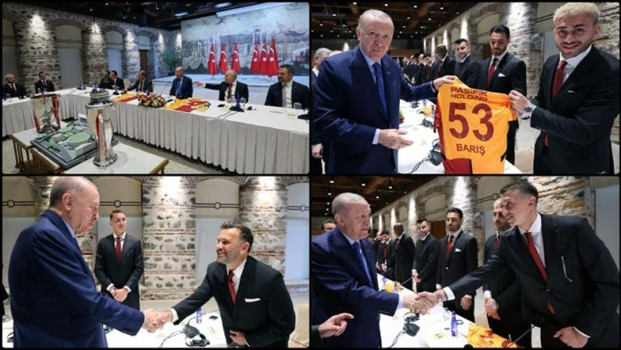 Cumhurbaşkanı Erdoğan'dan Galatasaray Futbol Takımını kabul&uuml;ne ilişkin paylaşım