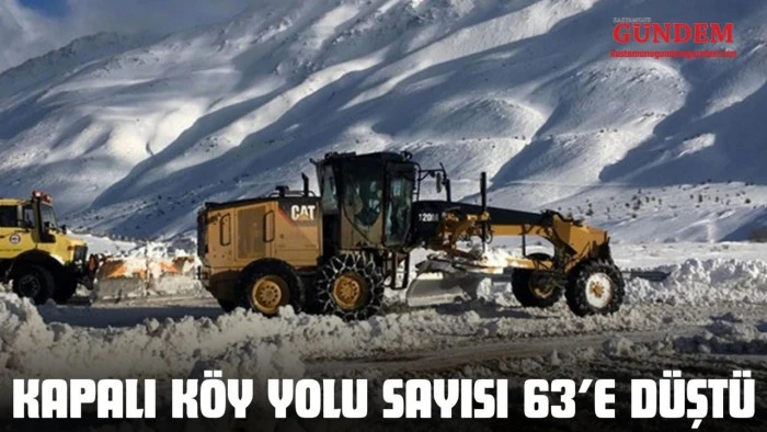 Kastamonu'da ulaşıma kapalı k&ouml;y yolu 63'e d&uuml;ş&uuml;r&uuml;ld&uuml;