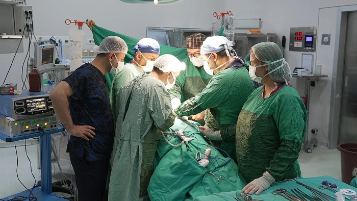 Malatya'da bir hastanın b&ouml;breğinden 2 kilo 200 gram t&uuml;m&ouml;r &ccedil;ıkarıldı