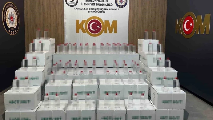 Samsun'da 900 litre etil alkol ele ge&ccedil;irildi
