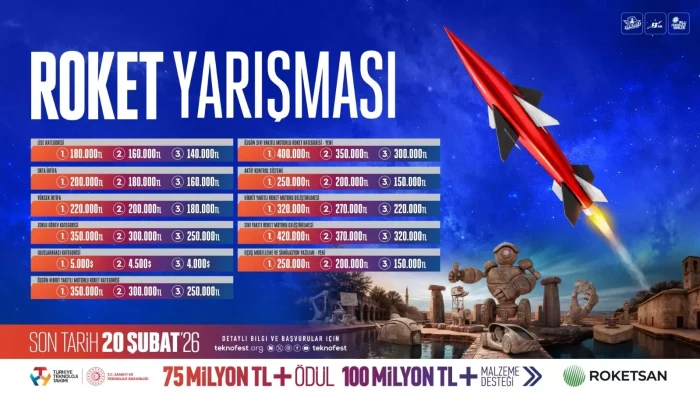 TEKNOFEST 2026 Roket Yarışması i&ccedil;in başvurular s&uuml;r&uuml;yor
