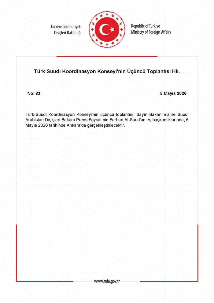 T&uuml;rk-Suudi Koordinasyon Konseyi &Uuml;&ccedil;&uuml;nc&uuml; Toplantısı Ankara'da yapıldı