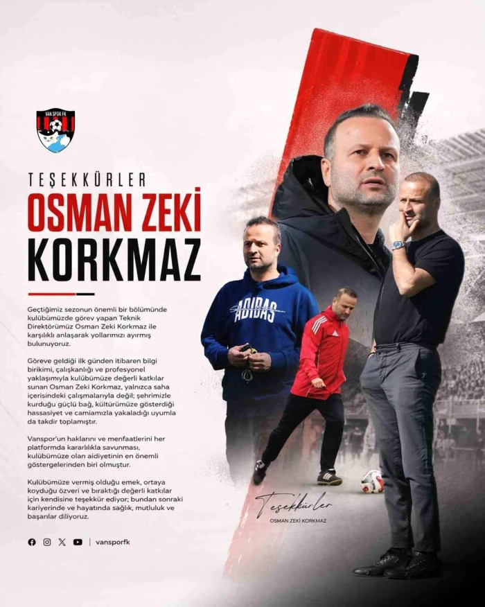 Vanspor, teknik direkt&ouml;r Osman Zeki Korkmaz ile yollarını ayırdı