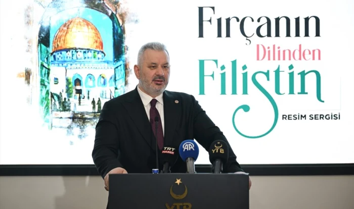 YTB'nin ev sahipliğinde Ankara'da "Fır&ccedil;anın Dilinden Filistin" resim sergisi d&uuml;zenlendi
